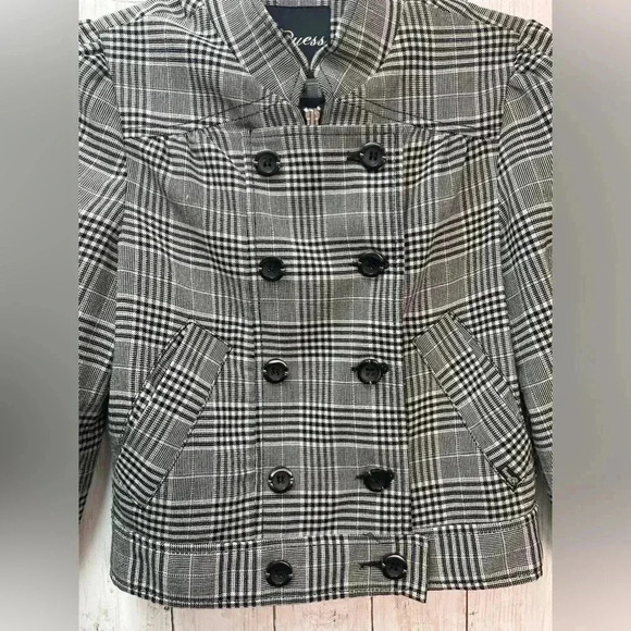 Guess 3/4 Sleeve Jacket size Small Black/White Fall/Winter - Picture 2 of 14